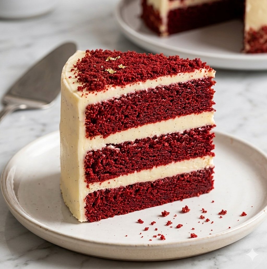 Red Velvet Layer Cake — classic red velvet with cream cheese frosting