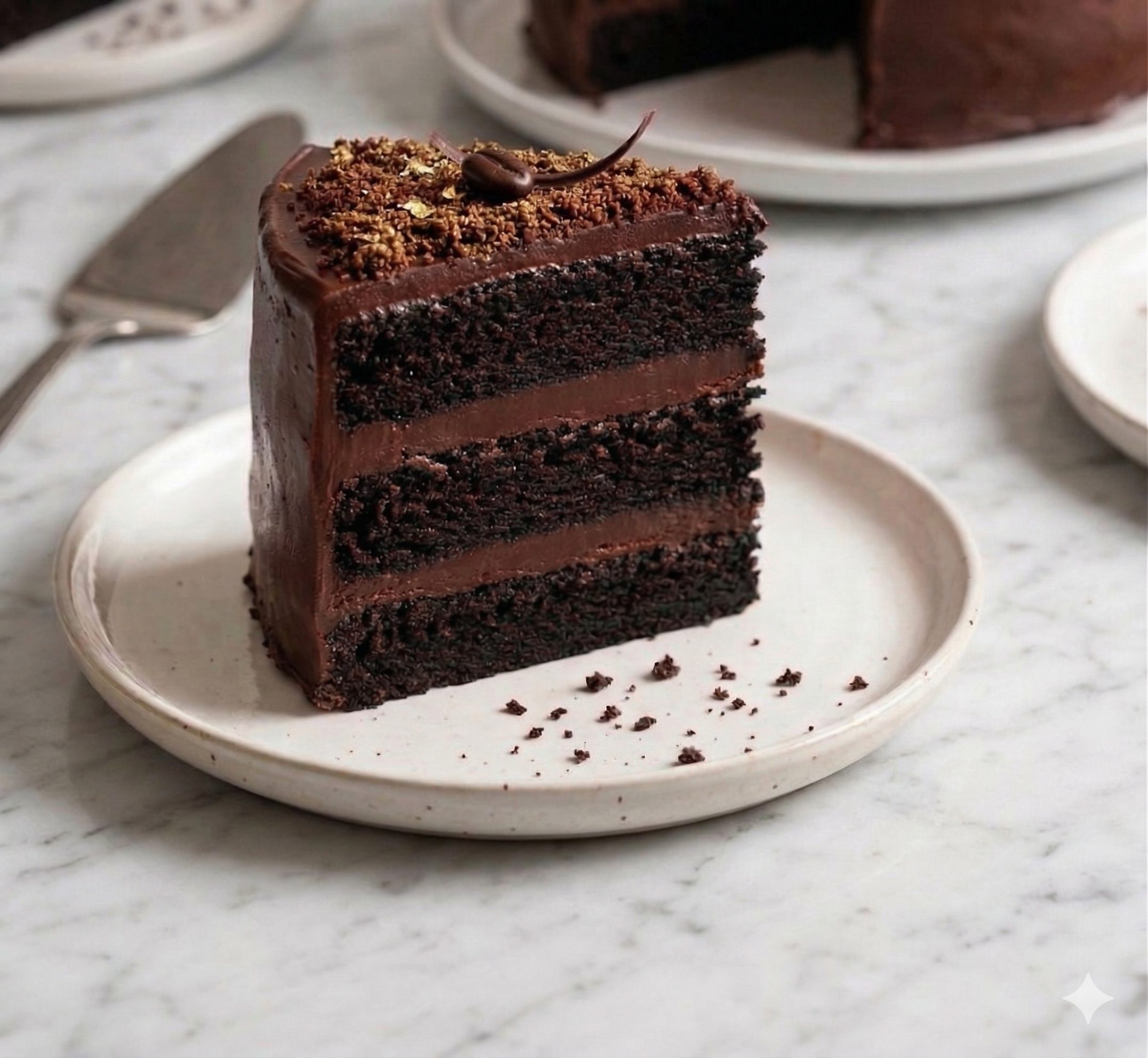 Chocolate Layer Cake — rich dark chocolate ganache layered cake