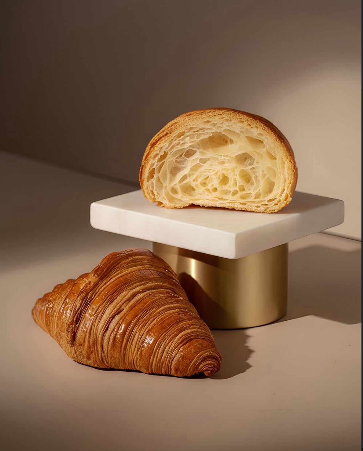 Plain Croissant — 27 hand-folded butter layers, golden and flaky