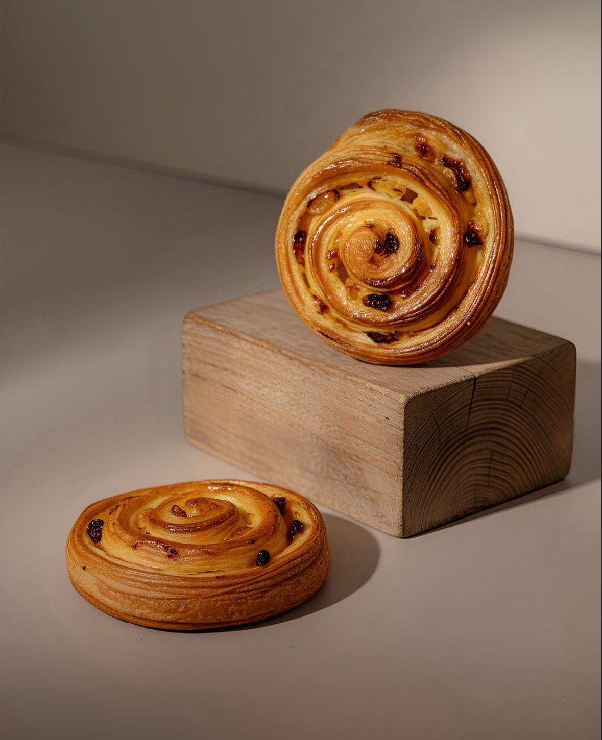 Raisin Croissant — crème pâtissière and golden raisins in a spiral